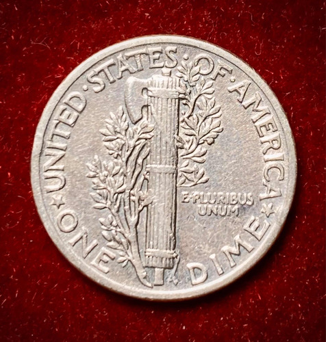 Moneda 1 Dime Estados Unidos 1941 Plata 0.900 Km 140 Liberty (Usado)