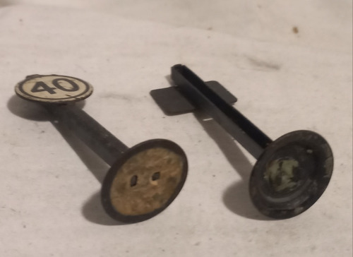 Par De Señales Ferroviaria, 7 Cm De Altura, Trenes Lionel (Usado)