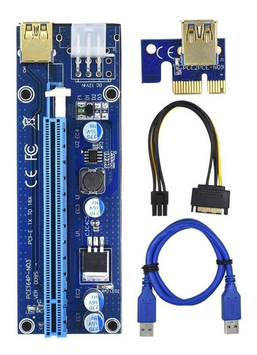 Riser Ver 009s Pcie 6pin 16x Mineria Express Usb Eth Btc