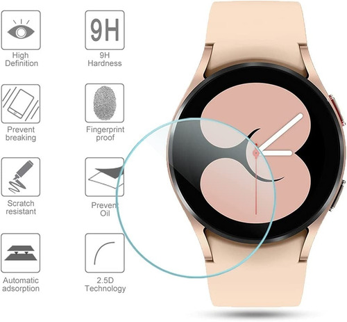 4 Protectores Vidrio Templado Samsung Galaxy Watch 4/5 40mm