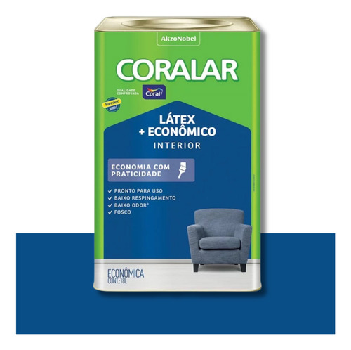 Tinta Para Paredes E Tetos Látex Coral Coralar 18l Acabamento Fosco Cor Branco/gelo