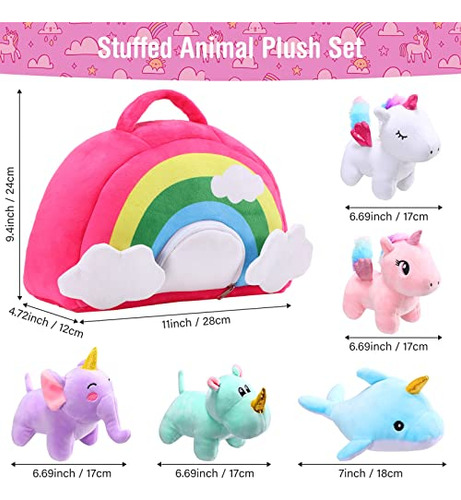 Conjunto De 6 Juguetes De Peluche De Unicornio Aoriher Con