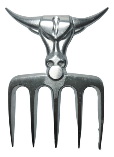 Garfo Para Churrasco Carnes Boi 5 Dentes Cor Prateado