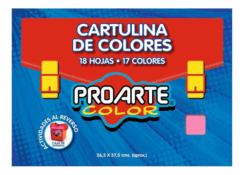 Cartulina De Colores 18 Hojas 17 Colores 26,5cm X 37,5cm
