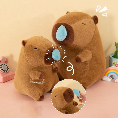 Capibara De Peluche Para Niños De 25 Cm, Regalo Con Mocos Re