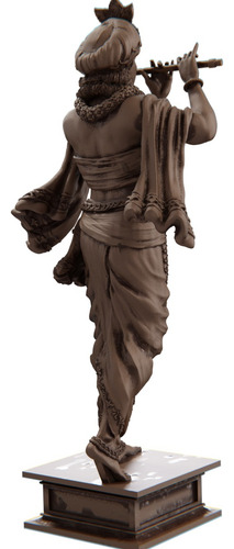Estátua Figura Religiosa Imagem Lord Krishna Cor Cor Madeira