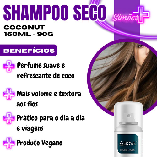 Shampoo Lavagem A Seco Coconut Alto Brilho 150ml Oleosidade