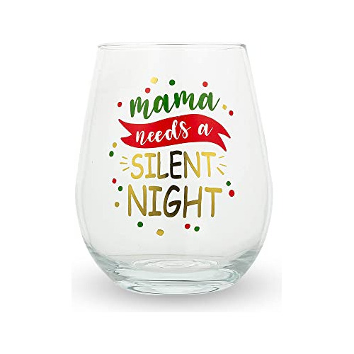 Copa De Vino Sin Tallo De 22 Oz  Mama Needs Silent Nigh...