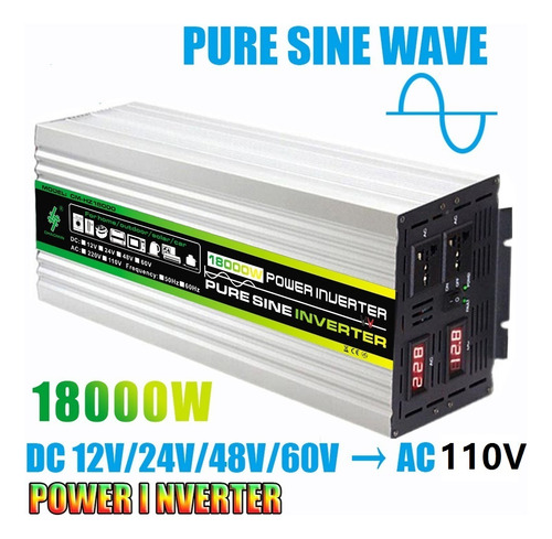 Inversor De Onda Sinusoidal Pura De 18000w Cc 24v Ac110v