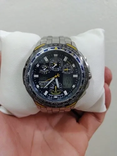 Relógio Citizen Eco Drive Skyhank Rádio Control Blue Angels.