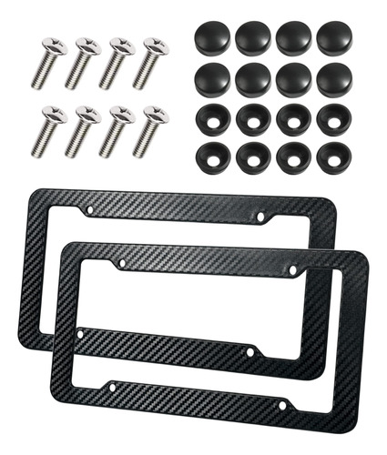 Esewalas Paquete De 2 Marcos De Matricula De Fibra De Carbon