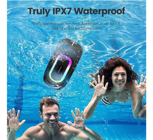 Bocina Bluetooth Portátil Inalámbrico 16w Con Luces Led Rgb
