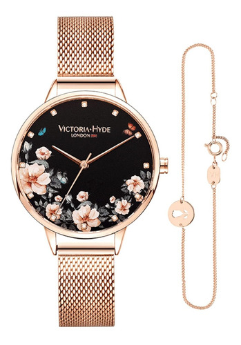 Reloj Mujer Victoria Hyde Vh1004f+vh8 Cuarzo 36mm