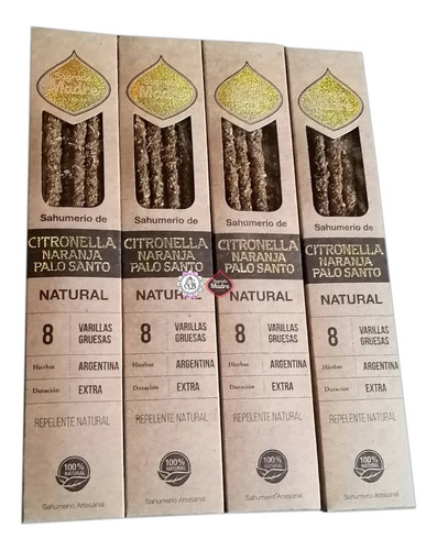 Sahumerio Palo Santo Naranja Citronella  Sagrada Madre X4