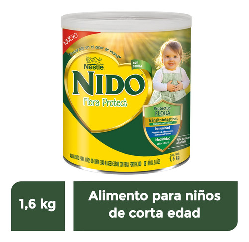 Alimento Niños De Corta Edad Nido Flora Protect 1 Lata 1.6kg A Base De Leche En Polvo