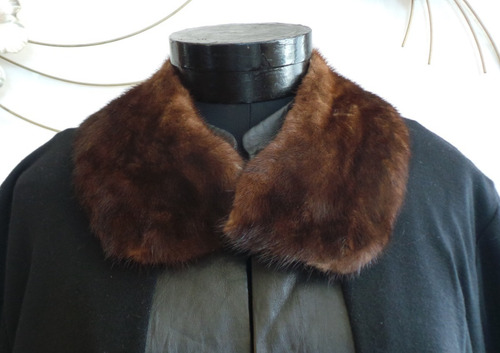 Cuello Piel De Vison Cafe Para Poner En Chaqueta O Chaleca (Usado)