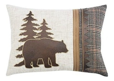 Comoda Hora 18x13 Plaid Oso Almohada.