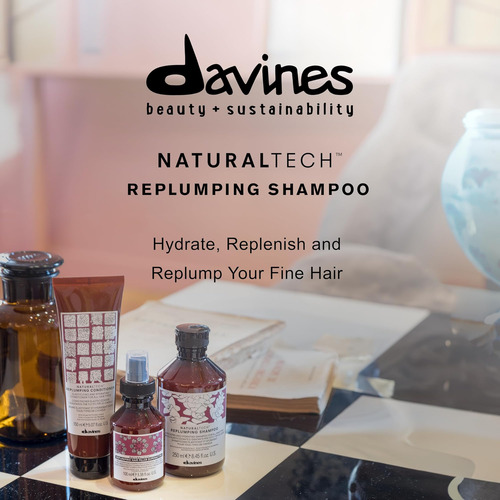 Shampoo Davines Naturaltech Replumping, Limpeza Suave Para E