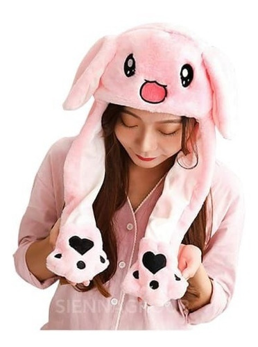 Gorro Peluche Mueve Levanta Las Orejas Conejo 