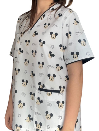 Casaca Chaqueta Sanidad Disney Mujer - Saber T 2 = 48 Blanco / Negro Estampado 2