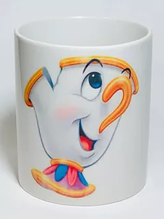 Taza Blanca Ceramica 325ml La Bella Y La Bestia Disney Chip