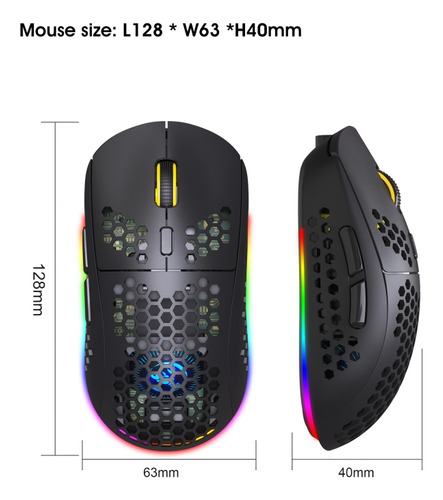 Ratón Inalámbrico Para Juegos Hxsj T90 De Tres Modos