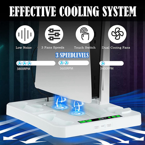 Estación De Carga Para Ps Vr2 Ps5 Con Ventilador De Refriger