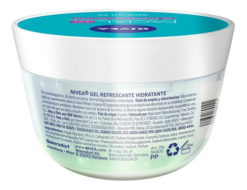 Gel Facial Refrescante Nivea Cu - mL a $256