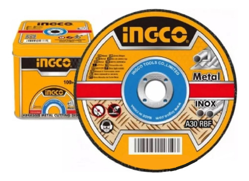 100 X Discos De Corte  Metal Inox 115mm En Caja Ingco - Tyt