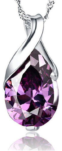 Collar X Fashion De Cristal Morado Para Mujer Con Colgante D