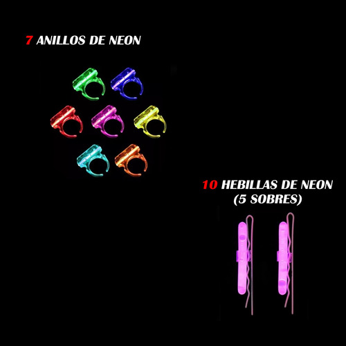 Combo Cotillón Neon Luminoso+carioca 330 Art 150 Personas