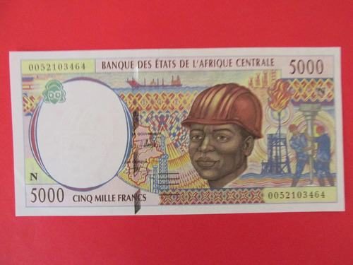 Billete Africa Guinea Ecuatorial 5.000 Francos Unc Escaso