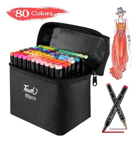 80 Colors Double Punta Pincel Plumon