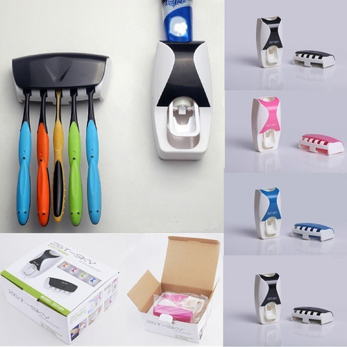Imagen 4 de 4 de Dispensador Automatico Pasta Dental + Porta Cepillo Dientes
