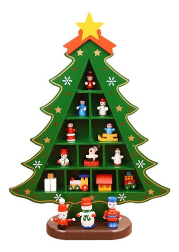 Decoración De Árbol De Navidad De Madera Creativa Ligera