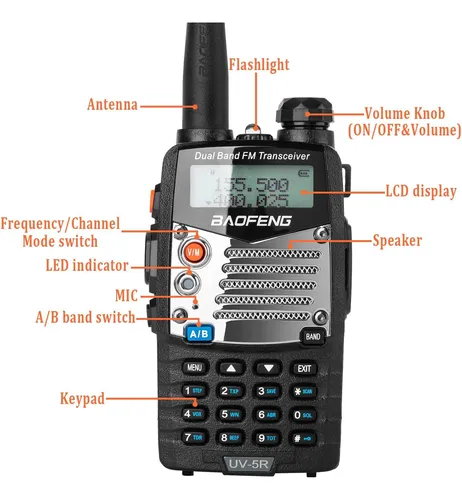 Baofeng Uv-5r - Radio De Mano De 8 W, Radio Bidireccional D.