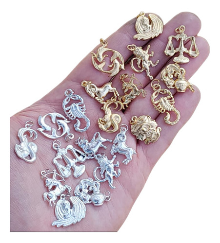 Collares Signos Del Zodiaco En Plata 925 U Baño En Oro 18k