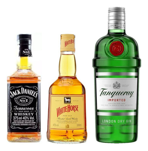 Jack Daniels 375ml + White Horse 500ml + Gin Tanqueray 750ml