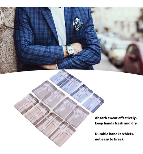 - 12 Pañuelos De Algodón De 40 Cm Para Hombre, Pañuelos
