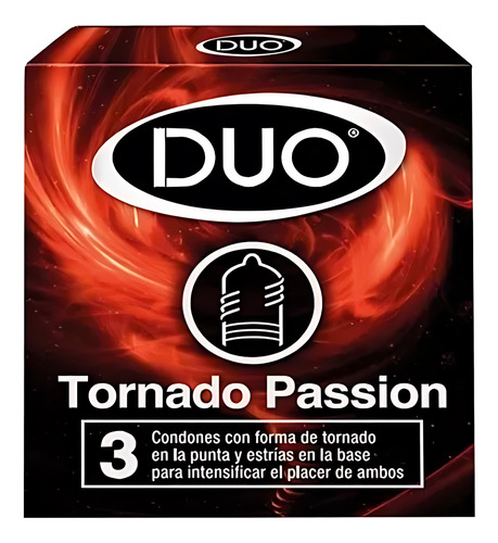 Condones Duo Tornado Passion 3 Unidades