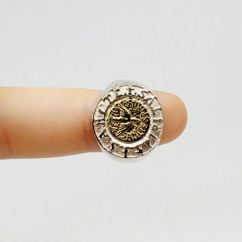 Imagen 2 de 7 de Anillo Plata Y Oro Espiritu Santo
