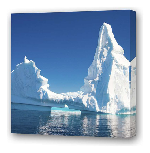 Cuadro 20x20cm Iceberg Mar Azul Cielo De Dia Hielo