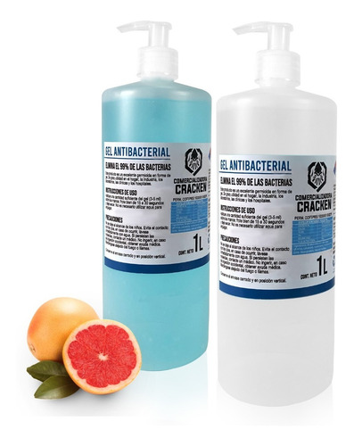 Imagen 1 de 10 de Gel Antibacterial Para Manos Desinfectante 1 Litro