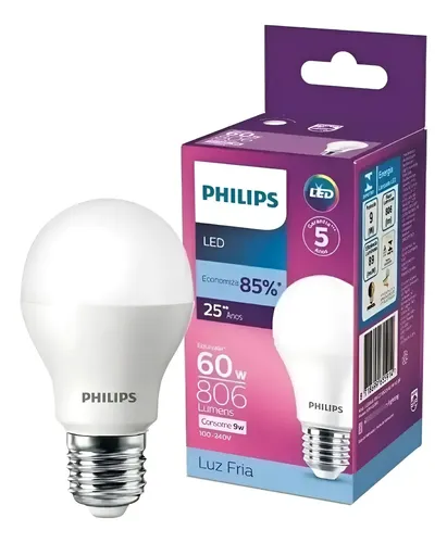 Philips Kit 12 Lâmpadas Led Bulbo Philips 9w 806lm Bivolt