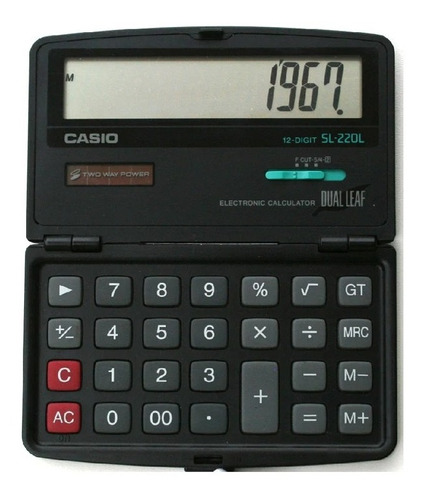 Calculadora Casio De Bolsillo 12 Dígitos Con Tapa Sl220te
