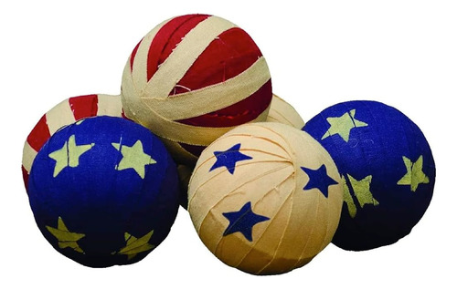 Cwi Gifts Americana Rag Balls - 2.5  D - Bolas Decorativas -