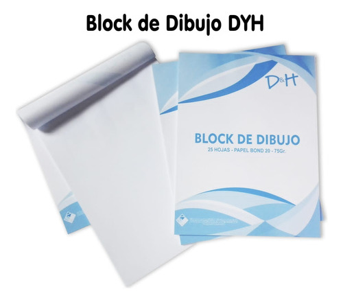 Block De Dibujo Carta 25 Hojas Bond - Pack X 12 Und