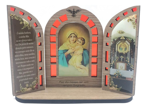 Capela Vitral Mãe Rainha Marfim Com Porta