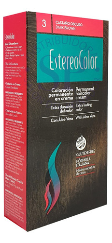  Kit Tintura Permanente Estereocolor Tintura + Oxid + Mascara Tono 8.7 Rubio Claro Cobrizo