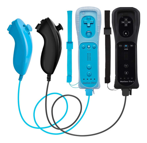Wii Nunchuck Remote Controller 2 Pack With Motion Plus Compa